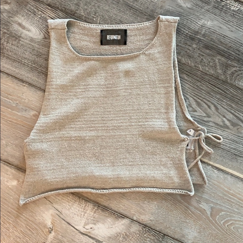 Reformation side tie top